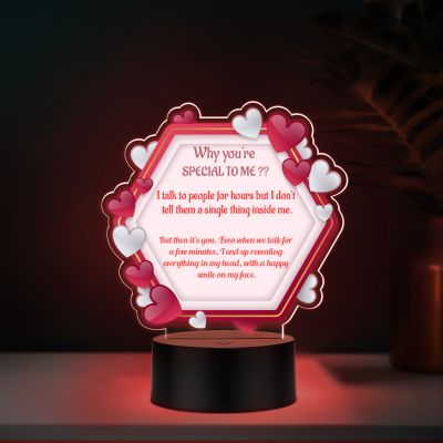 Why You are Special to Me Message LED Lamp with Automatic Color Changing Light Gift for Husband Wife, Girlfriend Boyfriend & Loveable Person